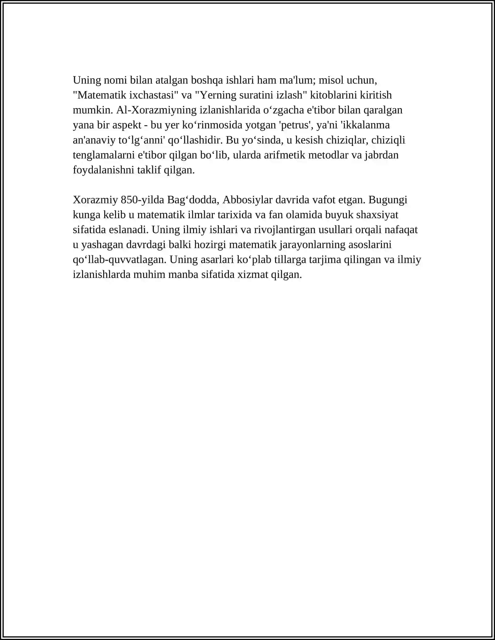 AL-XORAZMIYNING MATEMATIK YONDASHUVLARI VA ULARNING JAMIYATGA TASIRI 4