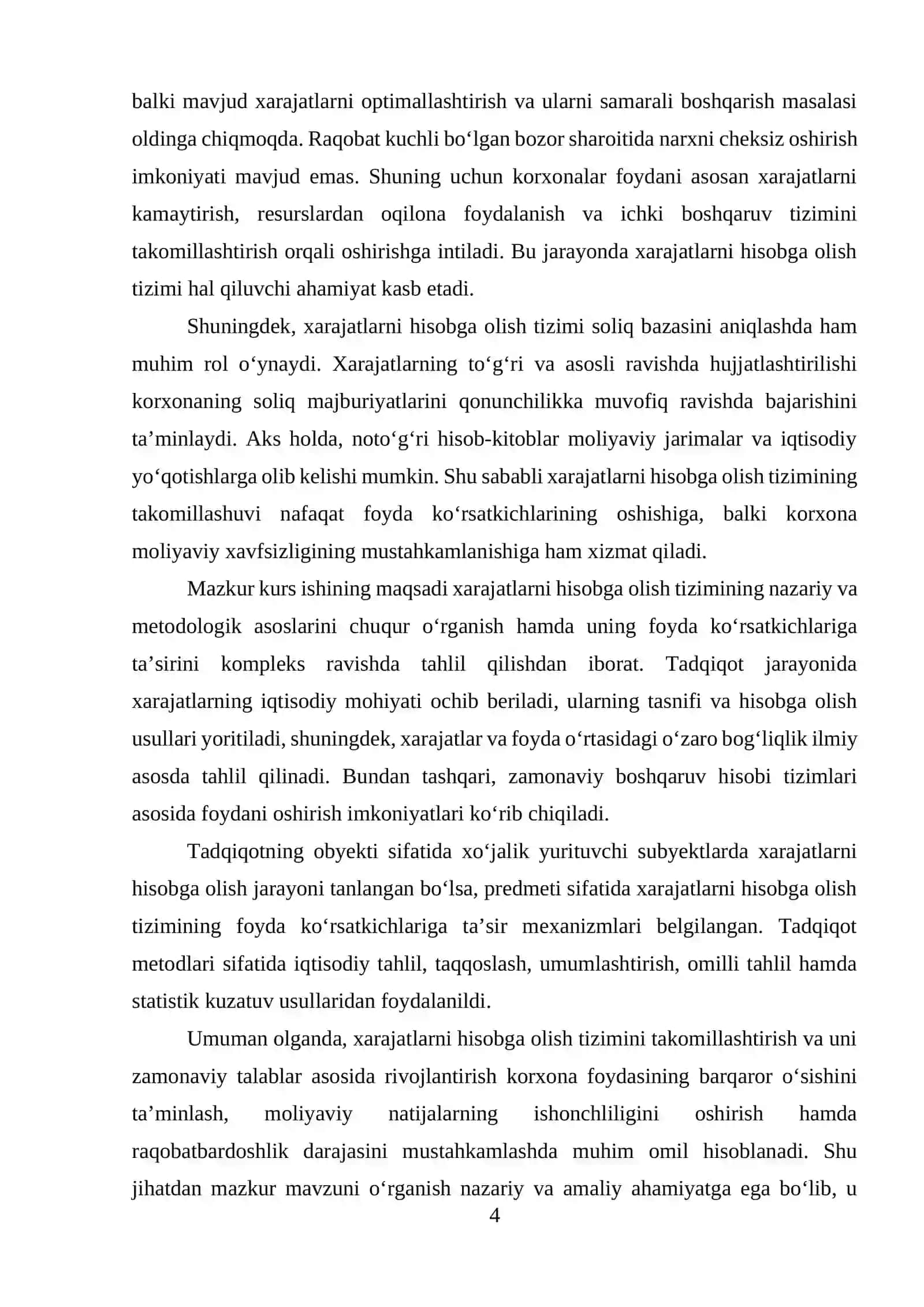 Xarajatlarni Hisobga Olish Tizimi 4