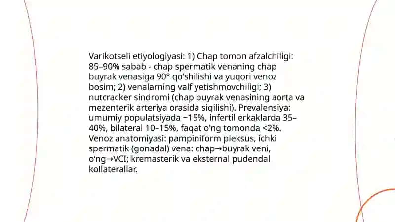 Varikotseli. Peyron kasalligi. Etiologiya patogenez diagnostika davolash 4