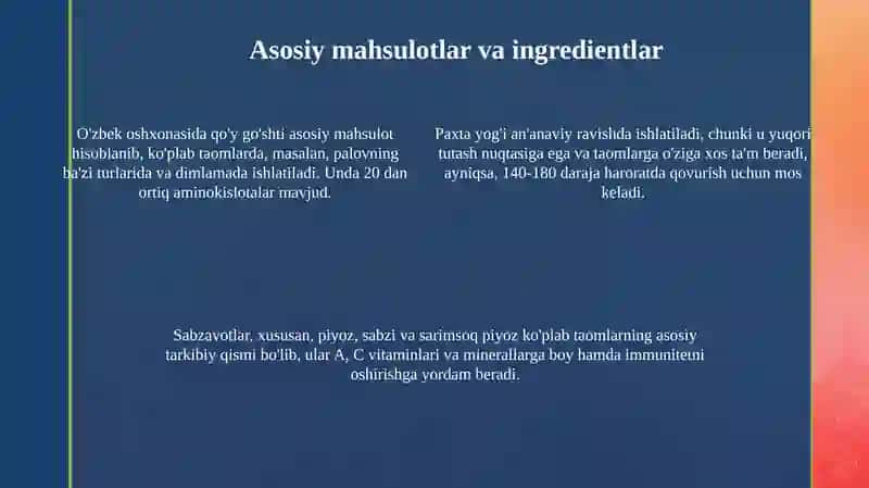O'zbekxalqining taom tayyorlash an'ansi 4