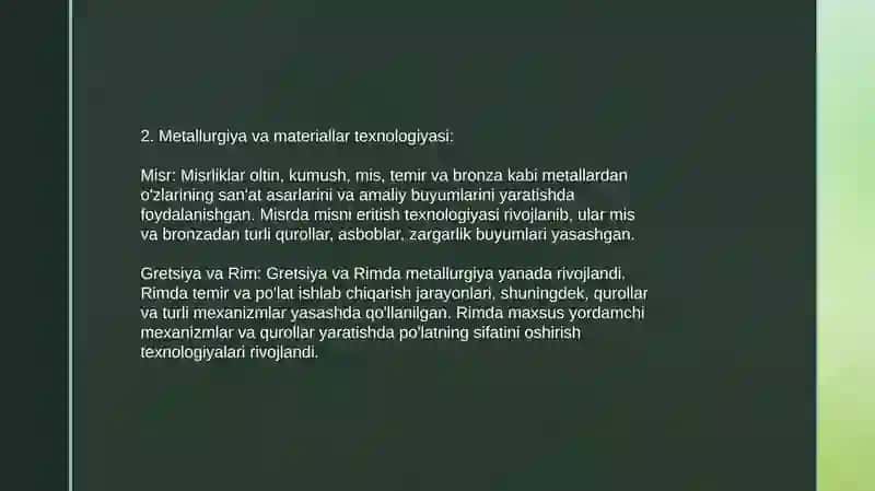 Antik davr texnologiyalari 4