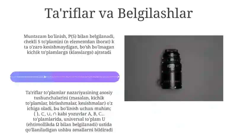 To'plamlarni o'zaro kesishmaydigan sinflarga ajratish 4