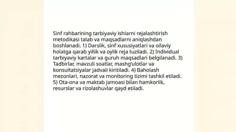 Sinf rahbarining maktabdagi tarbiyaviy ishlar tizimida faoliyati 4