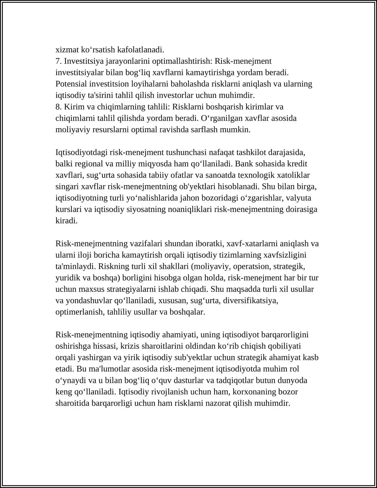 RISK-MENEJMENTINING IQTISODIY AHAMYATI VA USULLARI 4