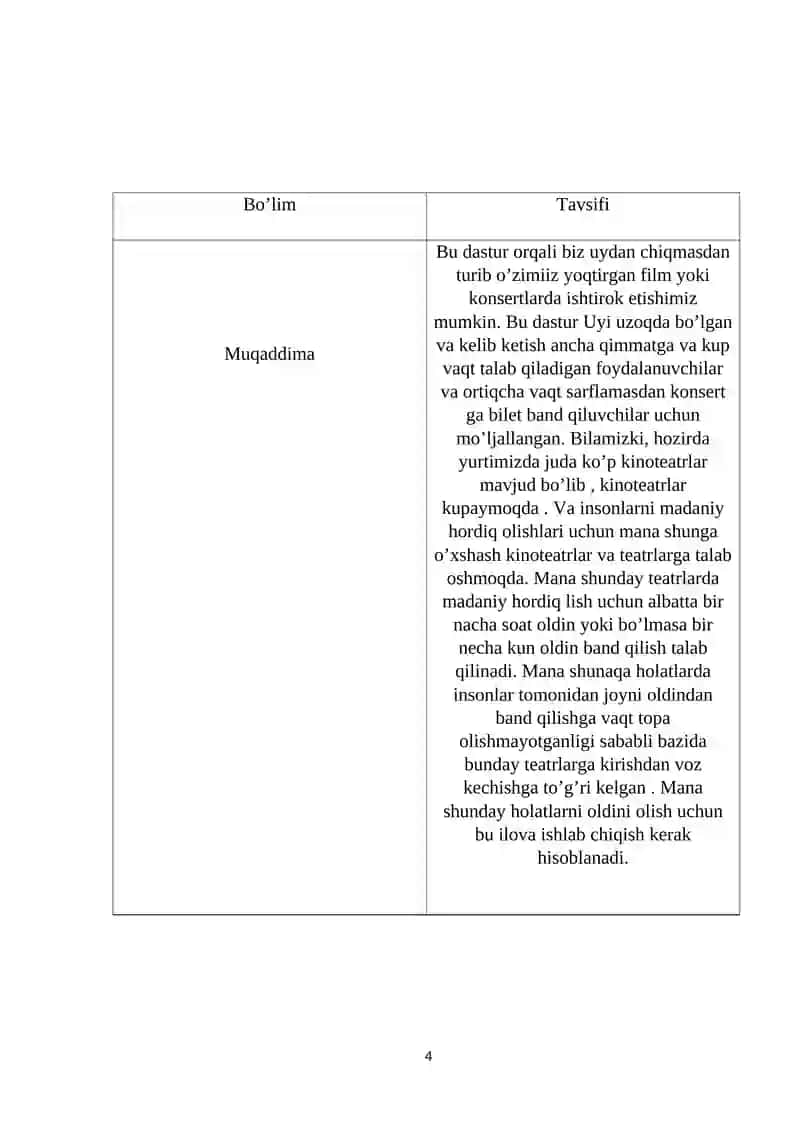 Online kinoteatrlardan bilet xarid qilish proyekti 4