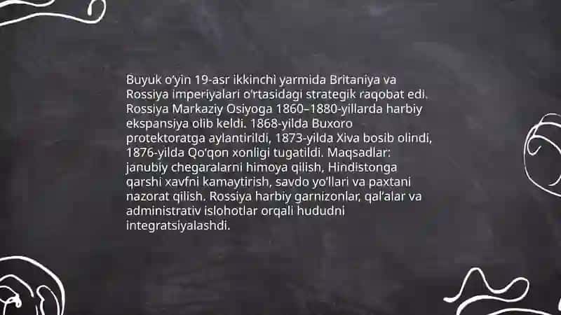 Oʻrta osiyo xonliklaring rossiya tomonidan bosib olinishi 4