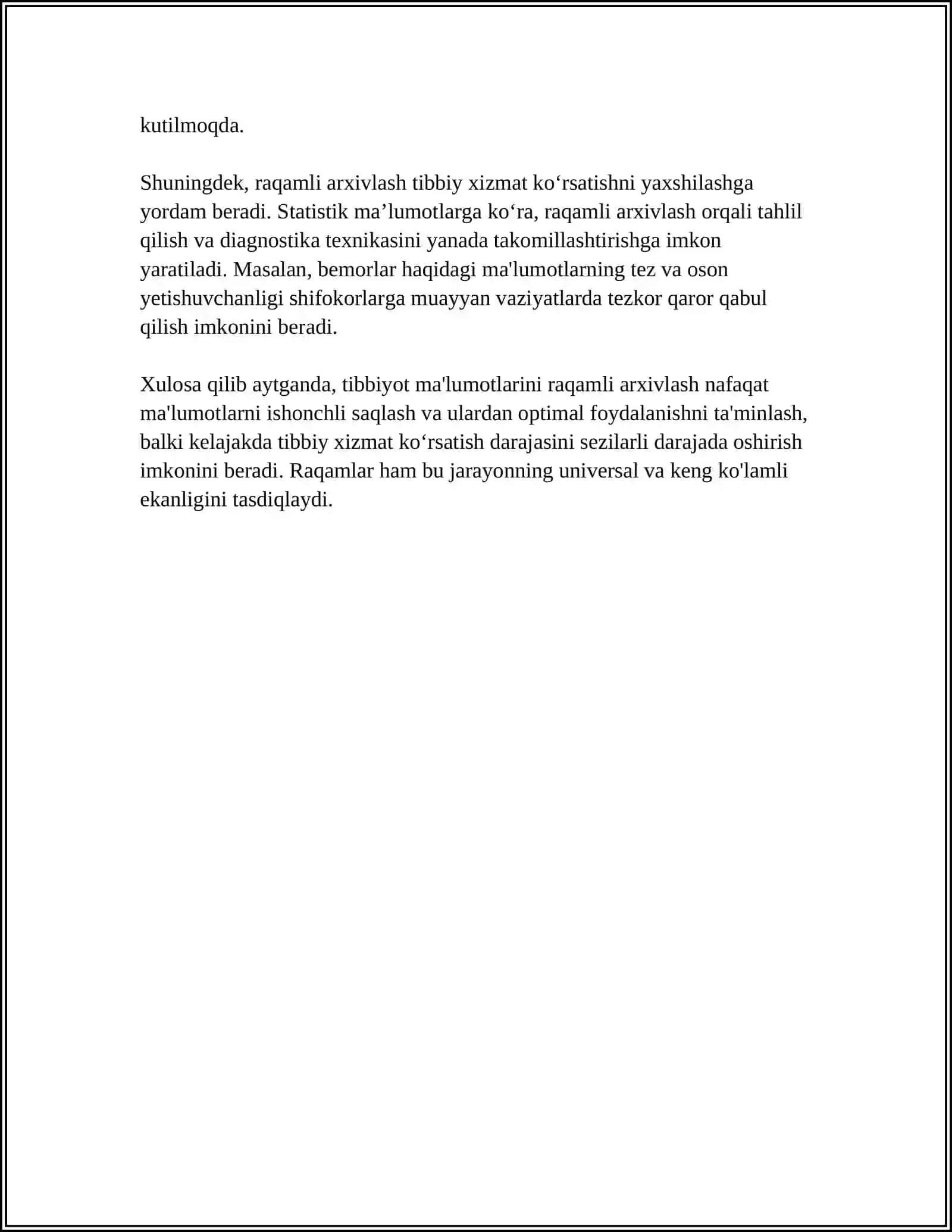 TIBBIYOT AXBORATLARINI ARXIVLASH USULLARI 4