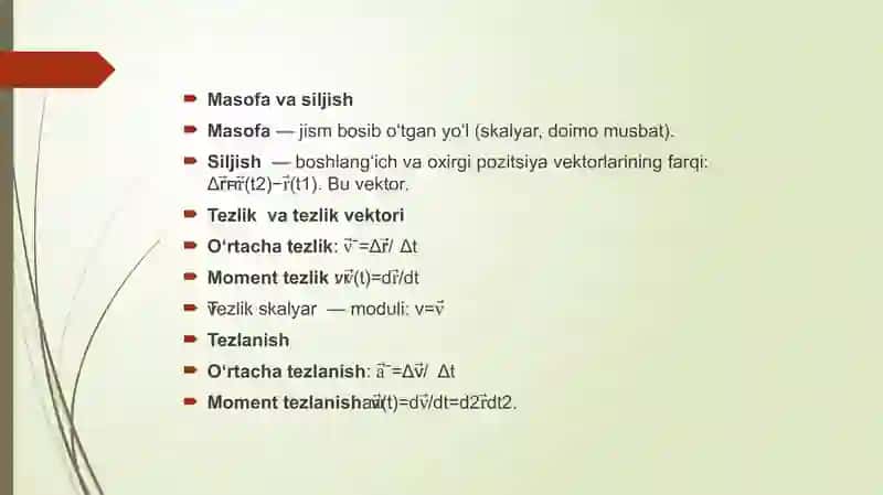 Kinematika asoslari 4
