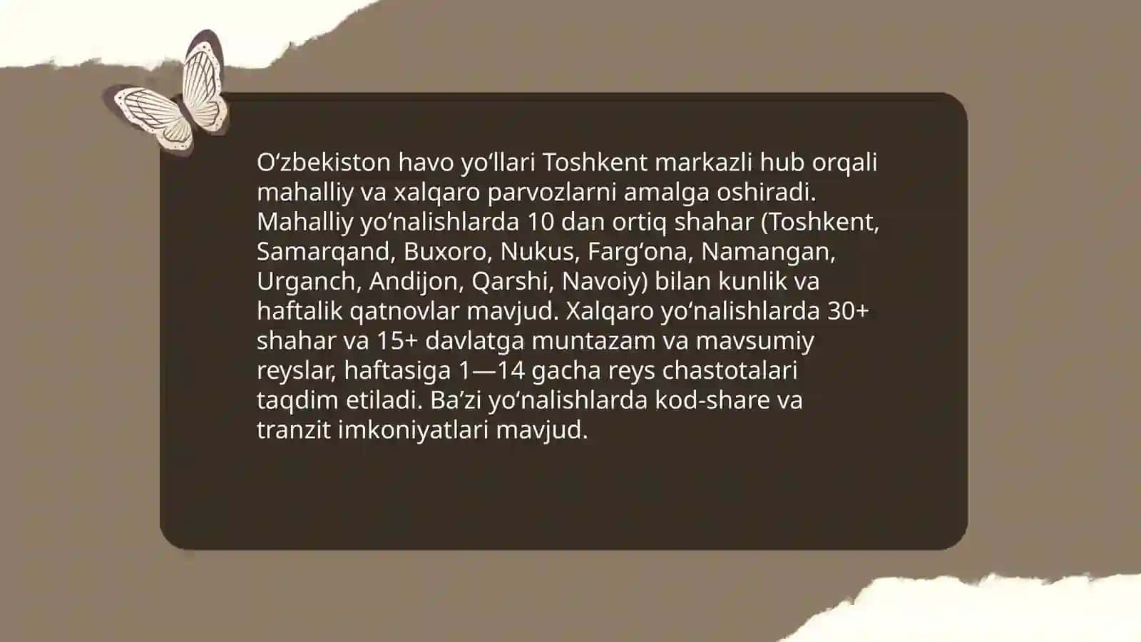 Oʻzbekiston aviakompaniyasi rejasining tahlili 4