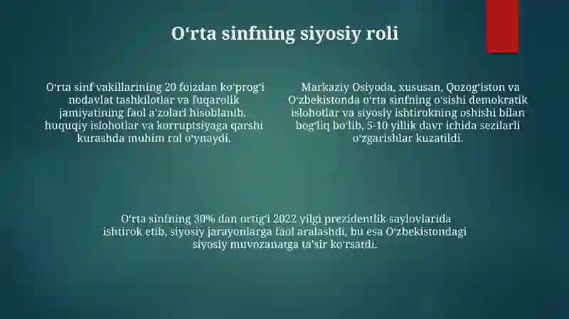 O’rta sinfning jamiyat hayotidagi o’rni 4