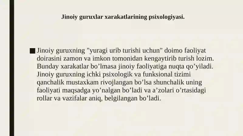 Jinoiy Guruh Psixologiyasi 4