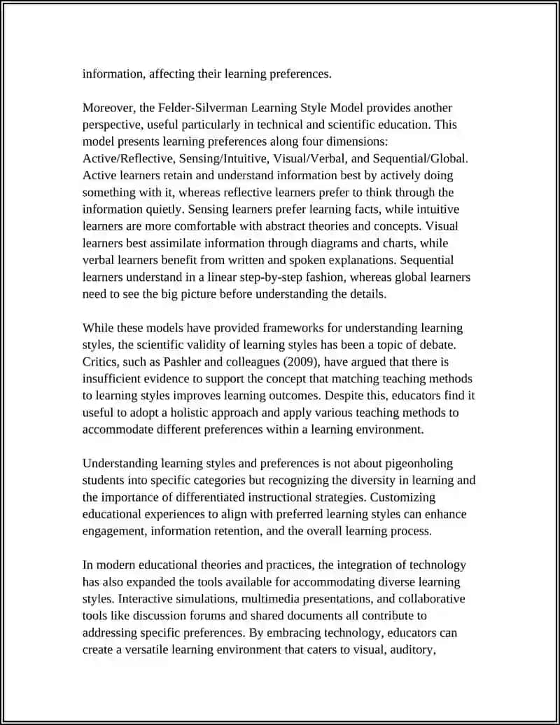 Learning Styles and Preferences 4
