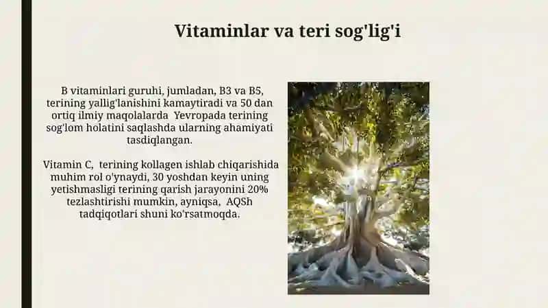 Vitaminlar va teri sog'lig'i 4