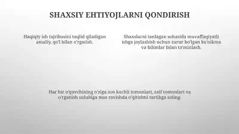 Kasb-hunarga yo‘llash fanining maqsad va vazifasi 4