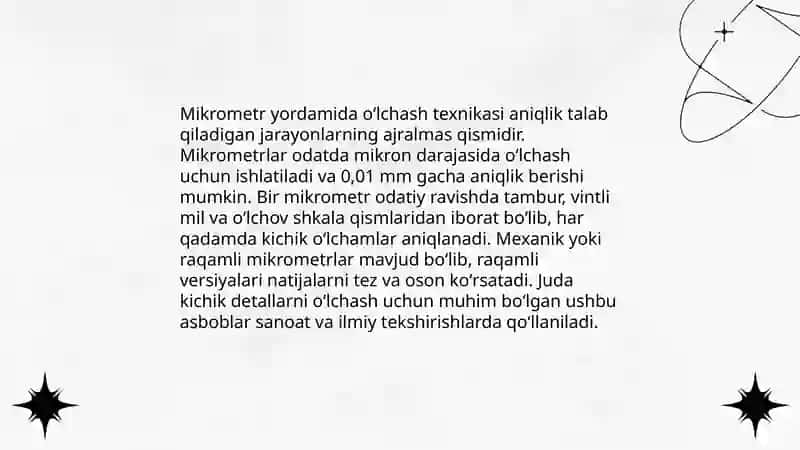 Oʻlchashlarni bajarish metodikasi 4