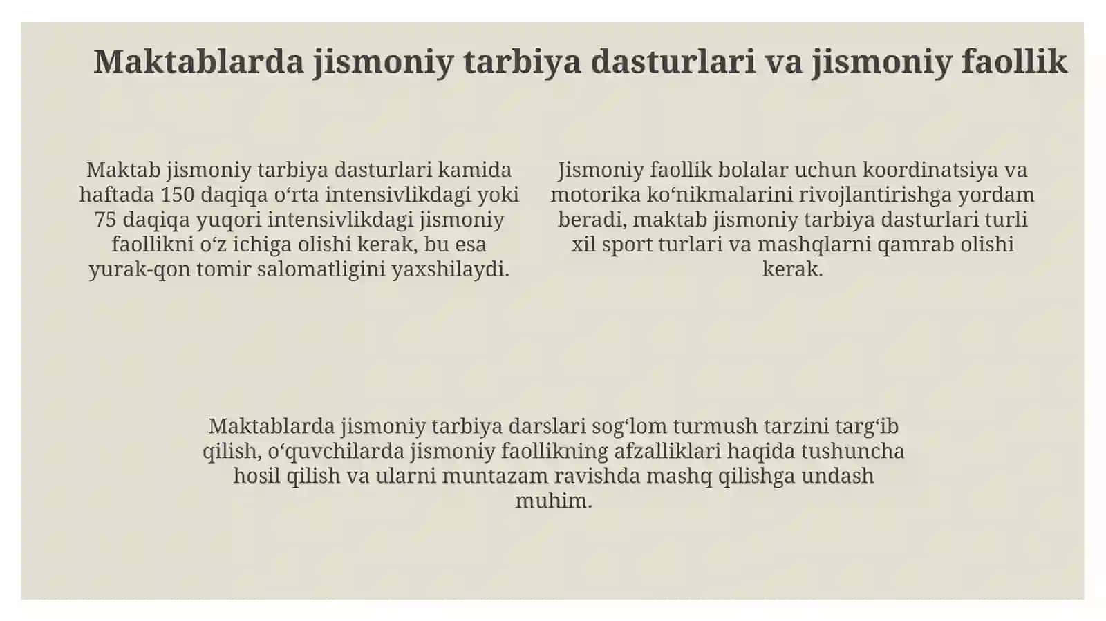 Jismoniy tarbiya va sog'lom turmush tarzini targʻib qilish 4