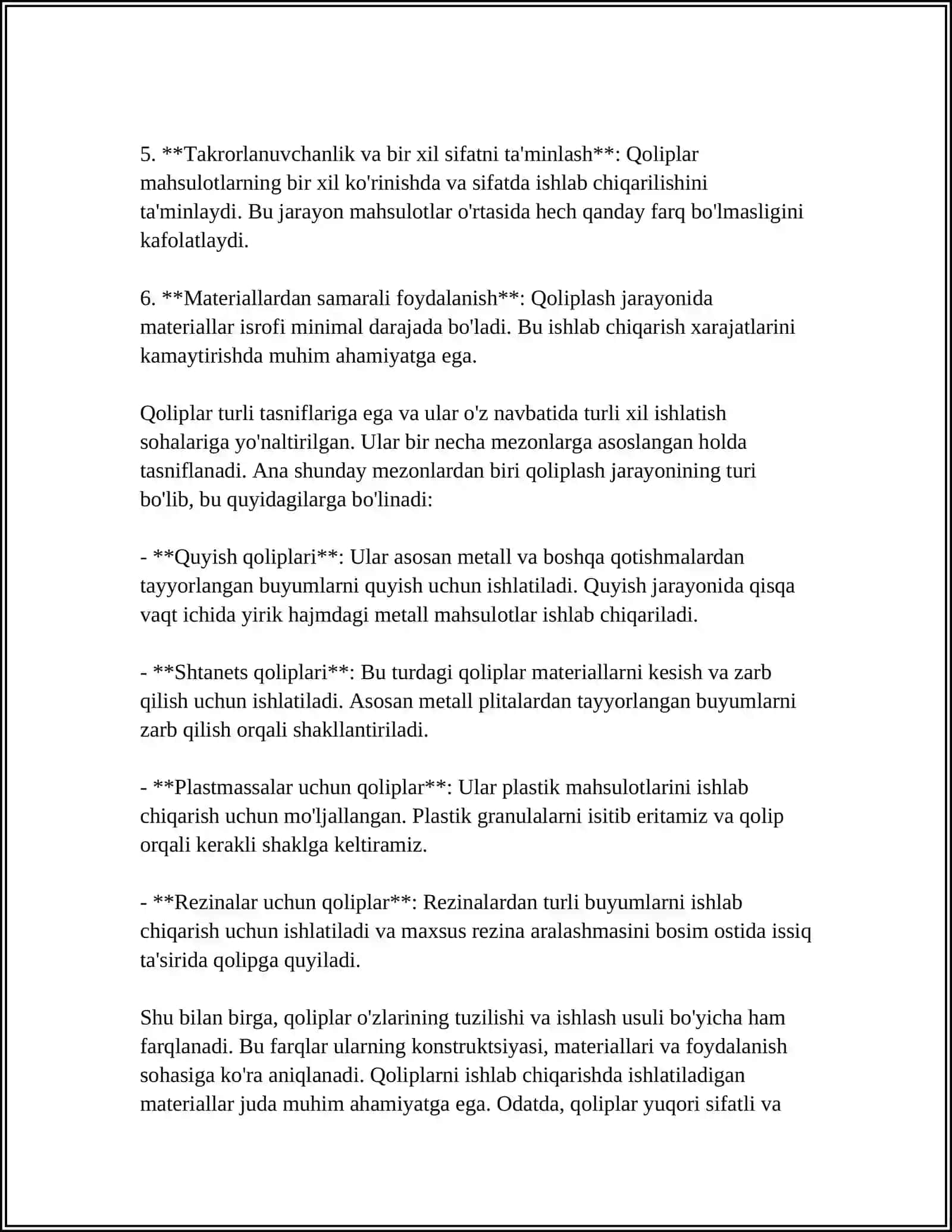 QOLIPLAR VA ULARNING TASNIFI 4