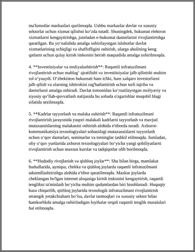 O'ZBEKISTON RESPUBLIKASIDA AXBOROT-KOMMUNIKATSIYA TEXNOLOGIYALARINI RIVOJLANTIRISH 4