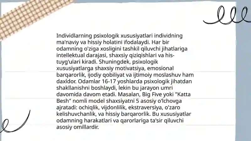 Xarakter va shaxsiyat 4