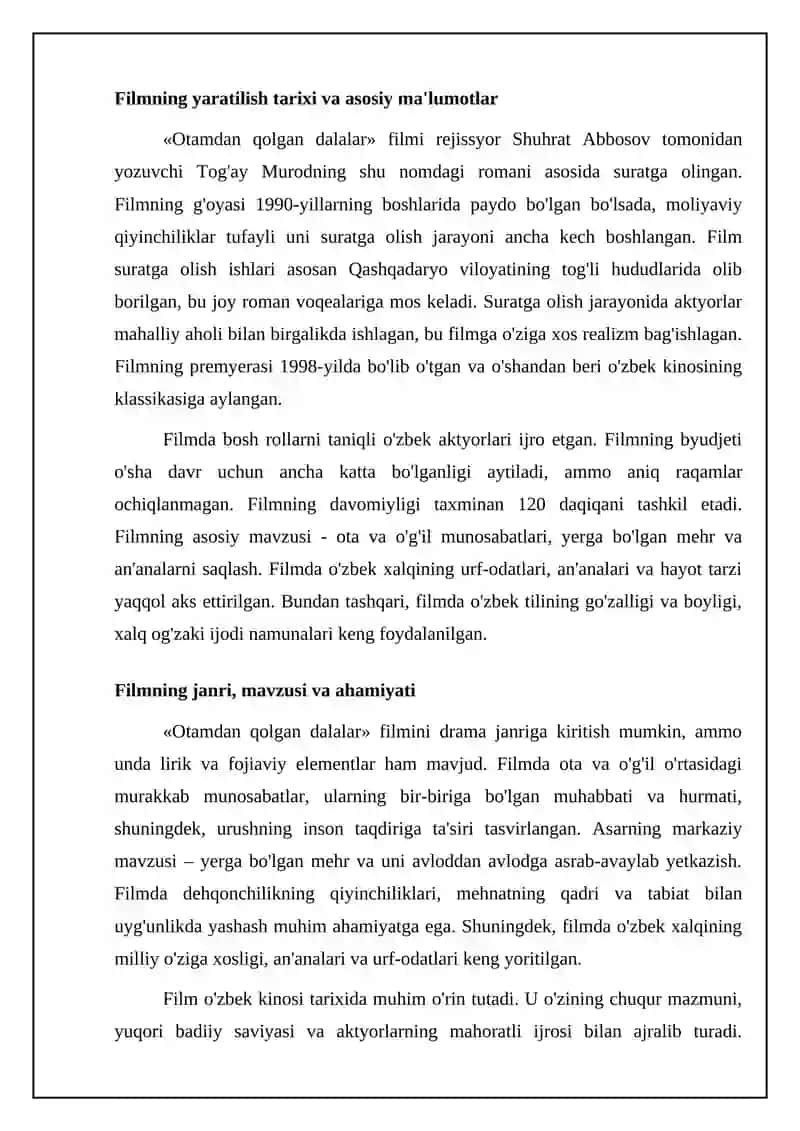 Otamdan Qolgan Dalalar filmi 4