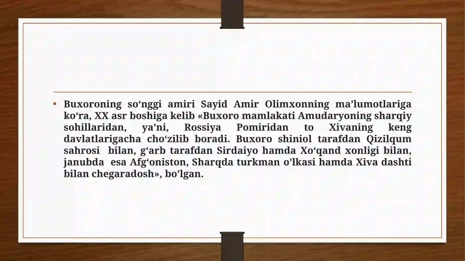 BUXORO AMIRLIGINING SIYOSIY, IJTIMOIY-IQTISODIY HAYOTI 4