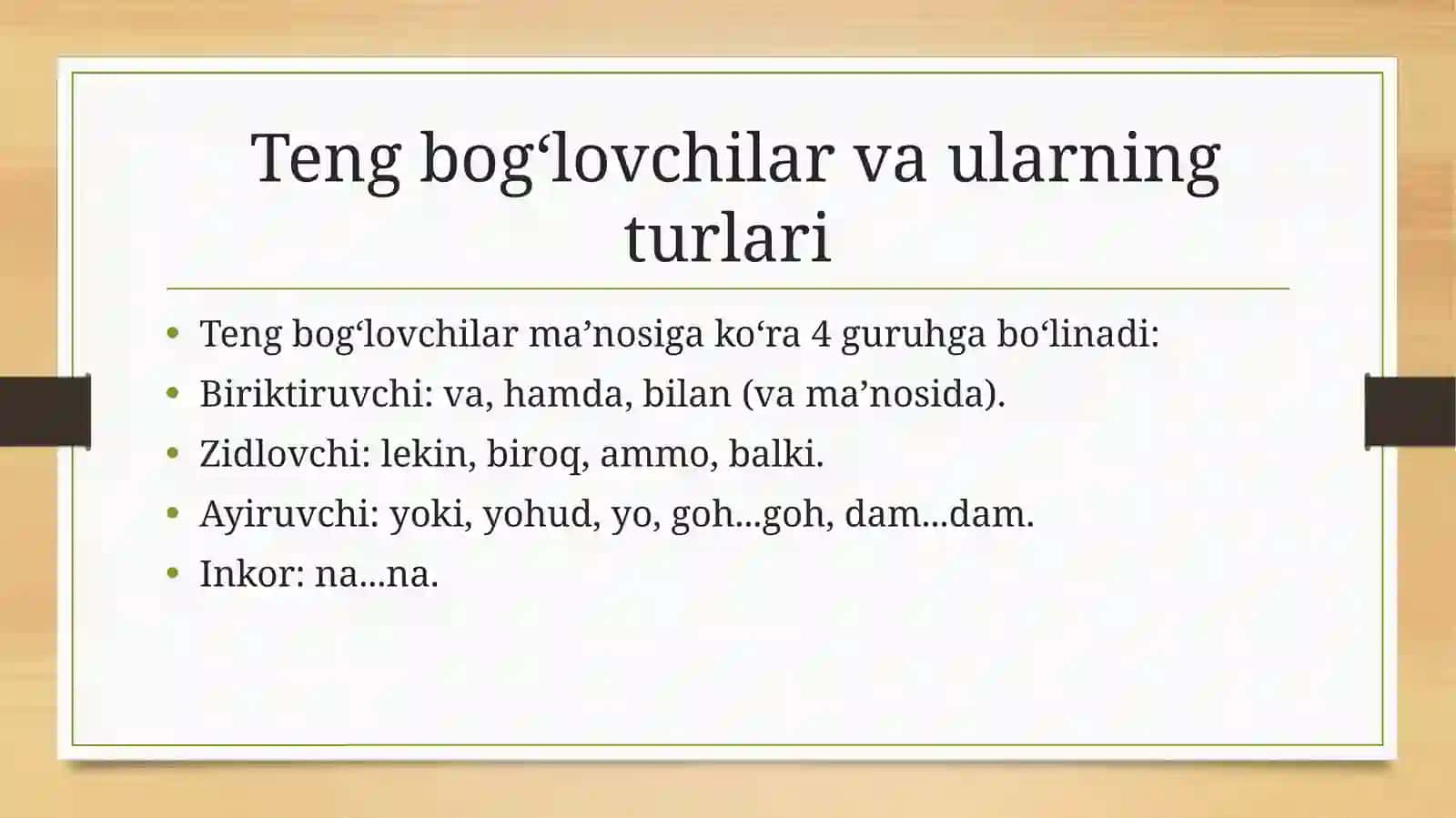 Bog‘lovchi yordamchi so‘zlar 4