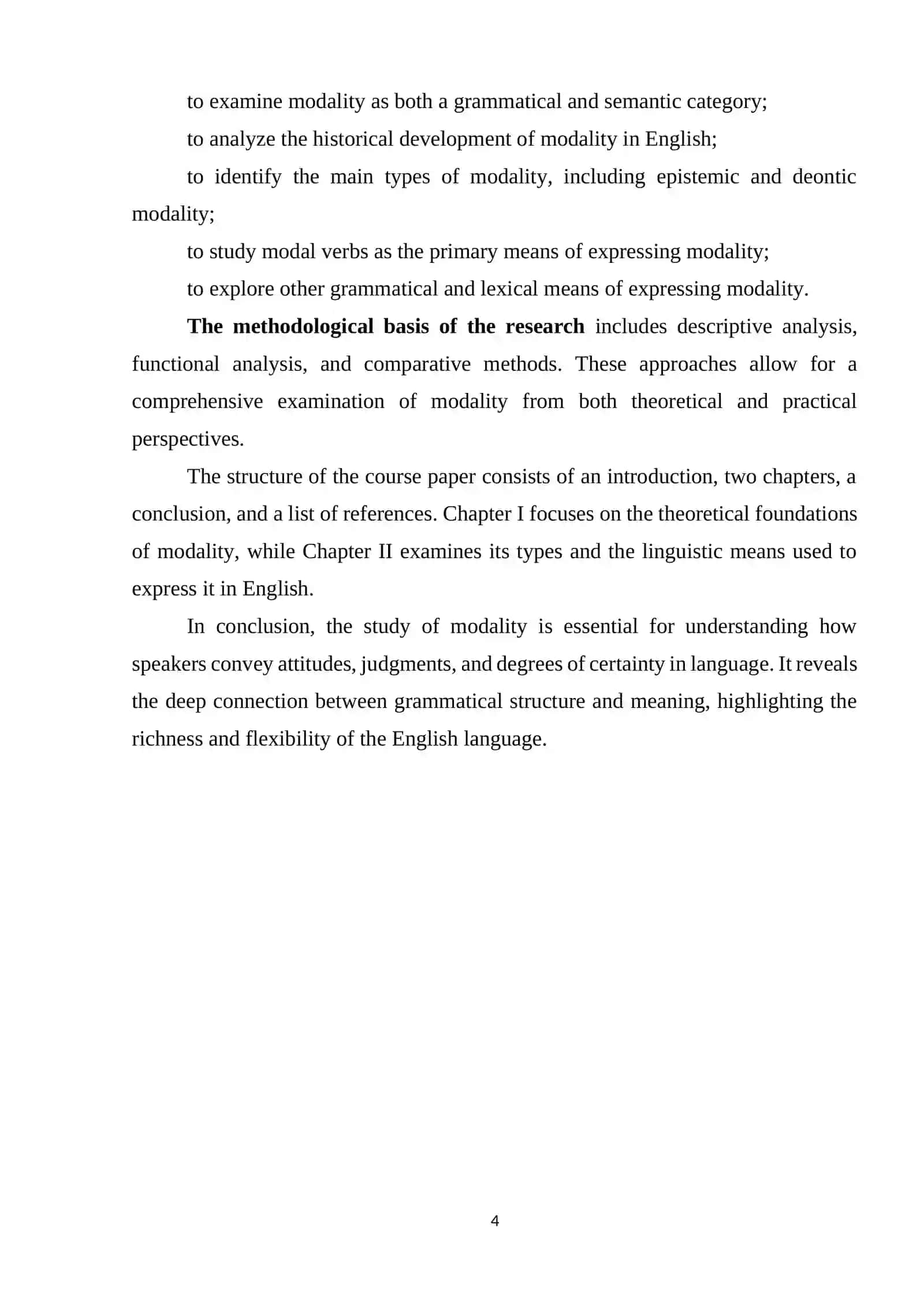 Modality as a grammar category in English 4
