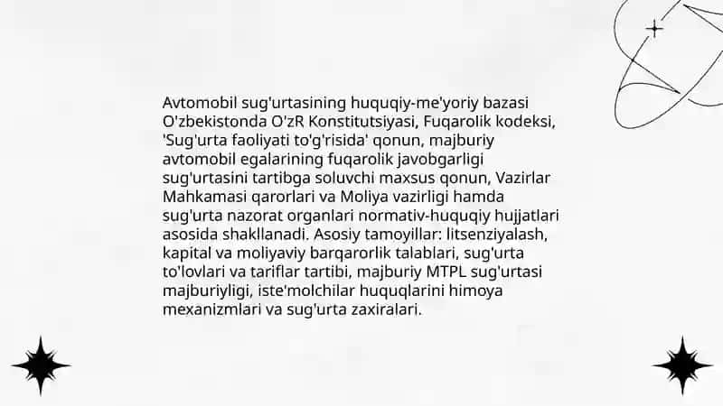 Avtotransport sug'urtasining o'ziga xos xususiyatlari 4
