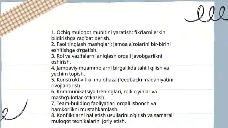 Jamoani rivojlanishida tarbiya usullari 4