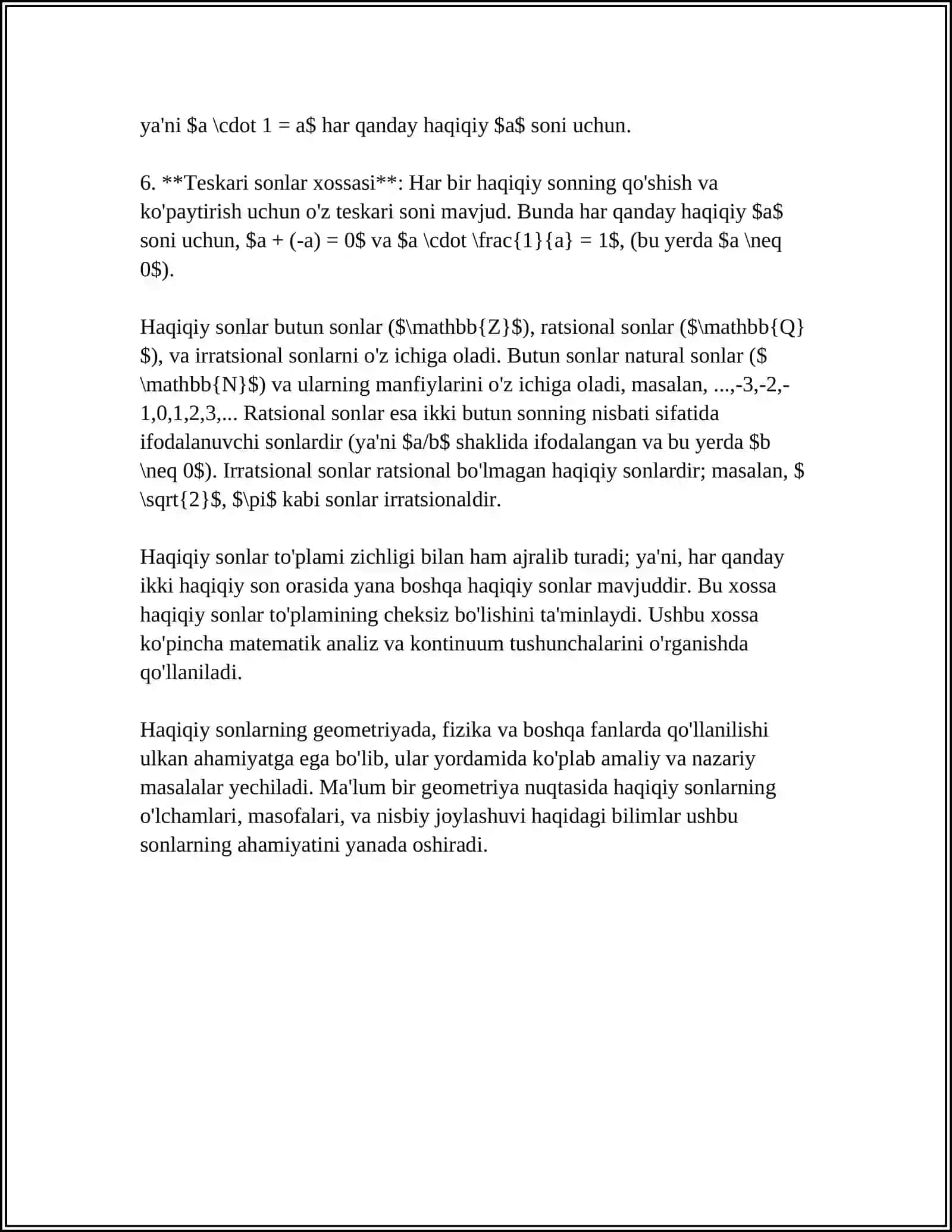 HAQIQIY SONNING MODULI VA UNING XOSSALARI 4
