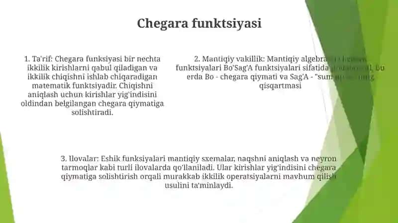 Bo'Sag'A Funksiyalari 4