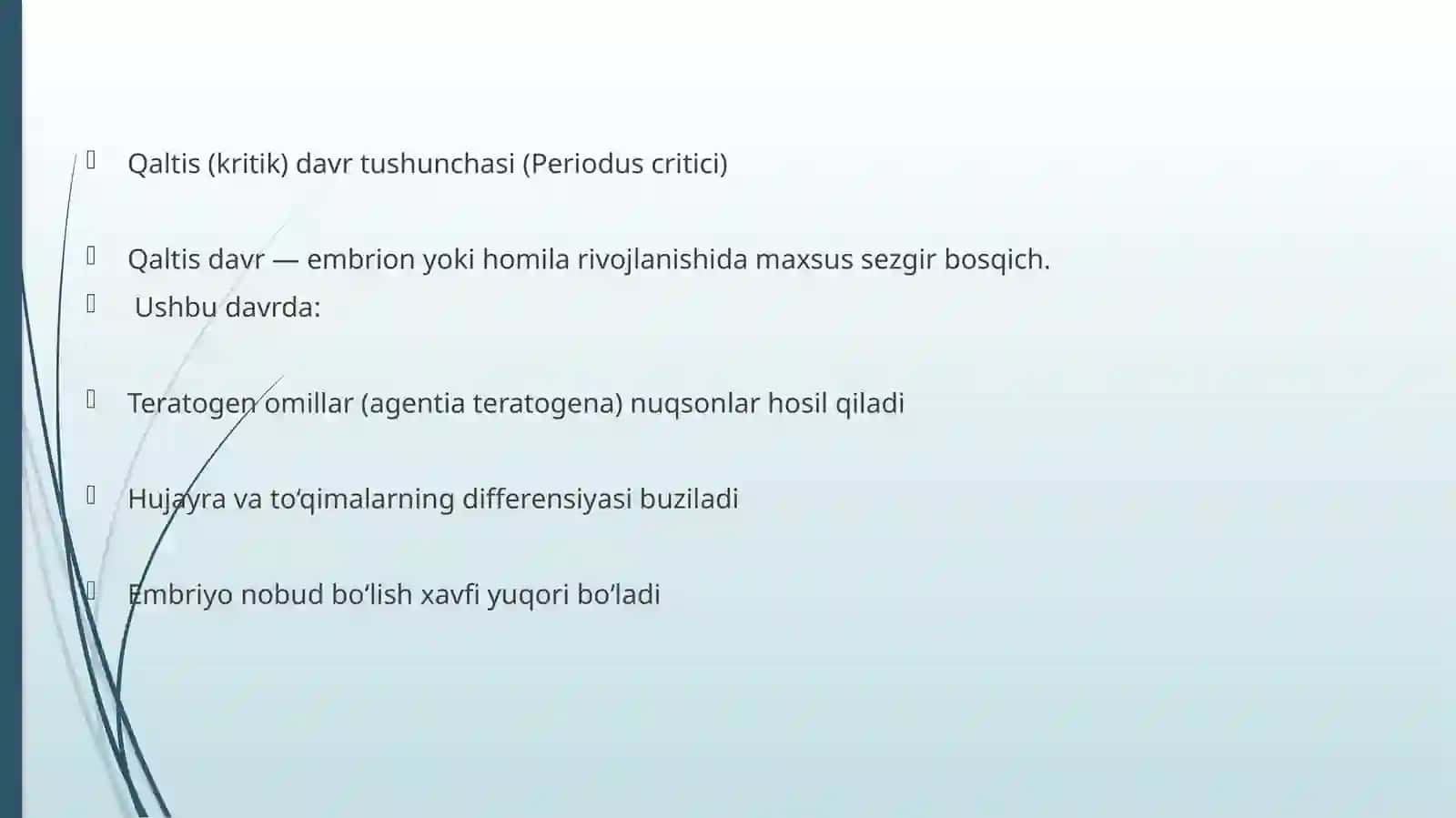 Odam embriogenezining qaltis davrlari 4