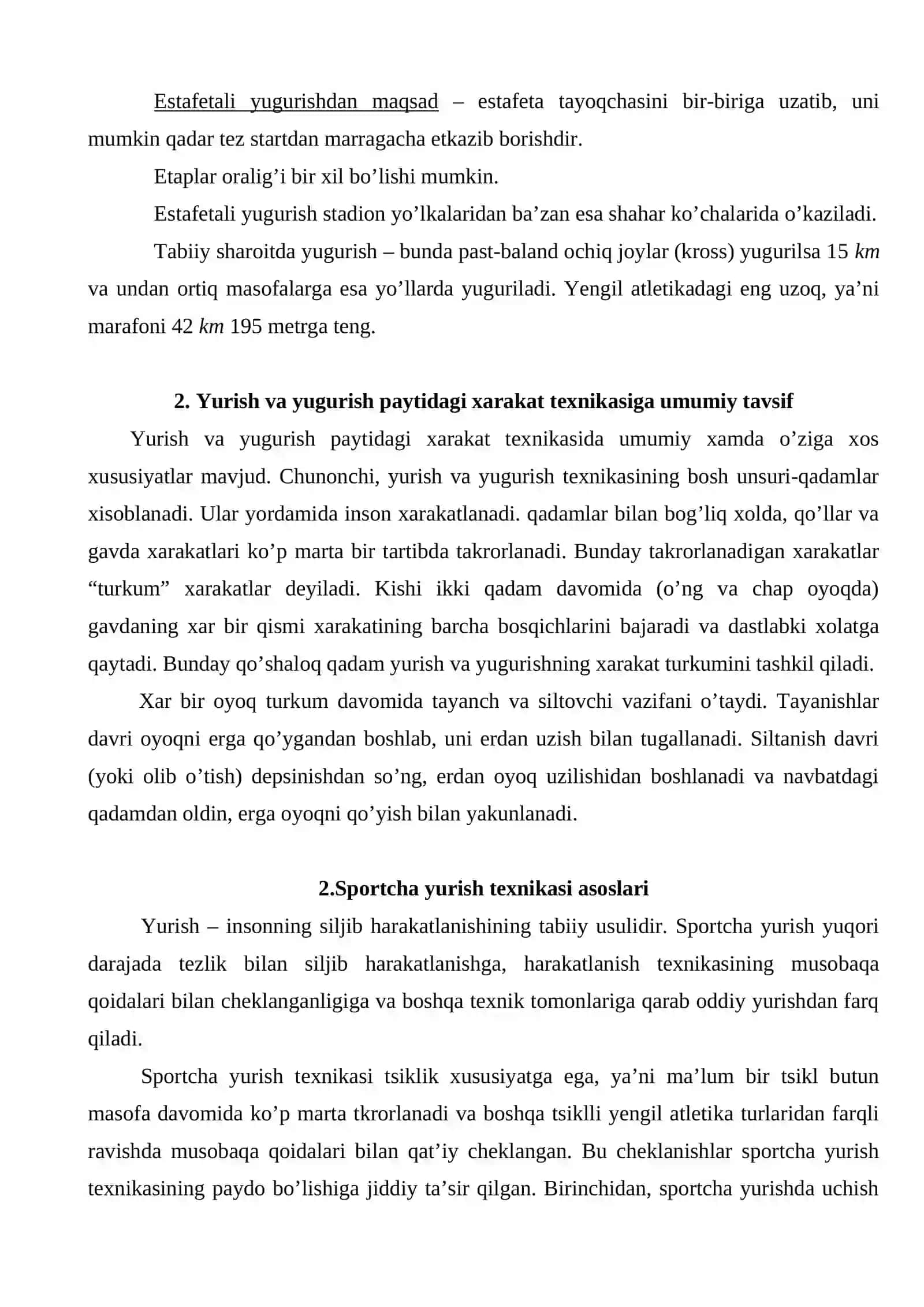 Sportcha yurish va yugurish teхnikasi asoslari 4