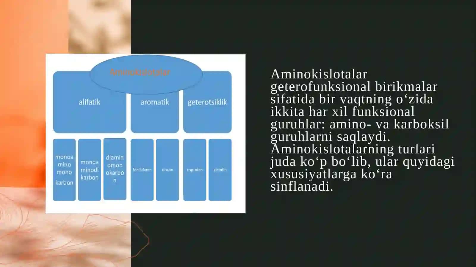 Aminokislotalar. Peptid va oqsillar 4