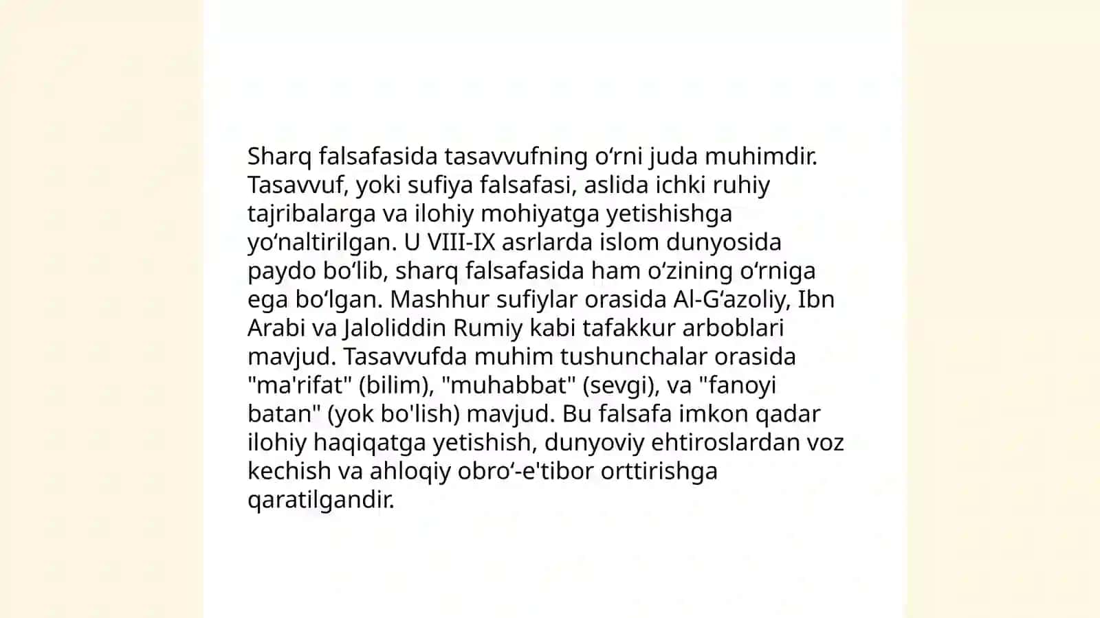 Tasavvuf taʼlimotining sharq madaniyatiga tasiri 4