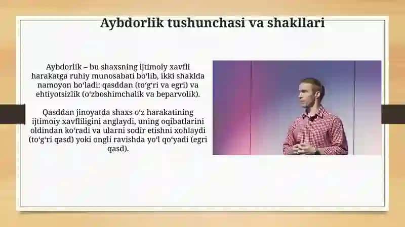 Jinoyatning sub'ektiv tomoni 4