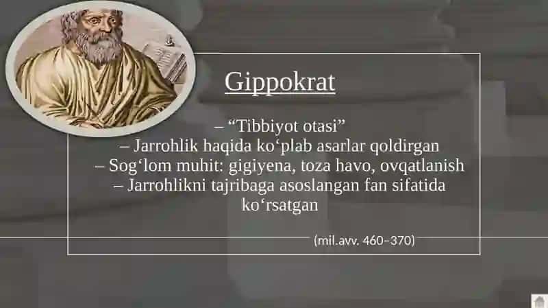Qadimgi Gretsiya va Rimda jarrohlik usullari. 4