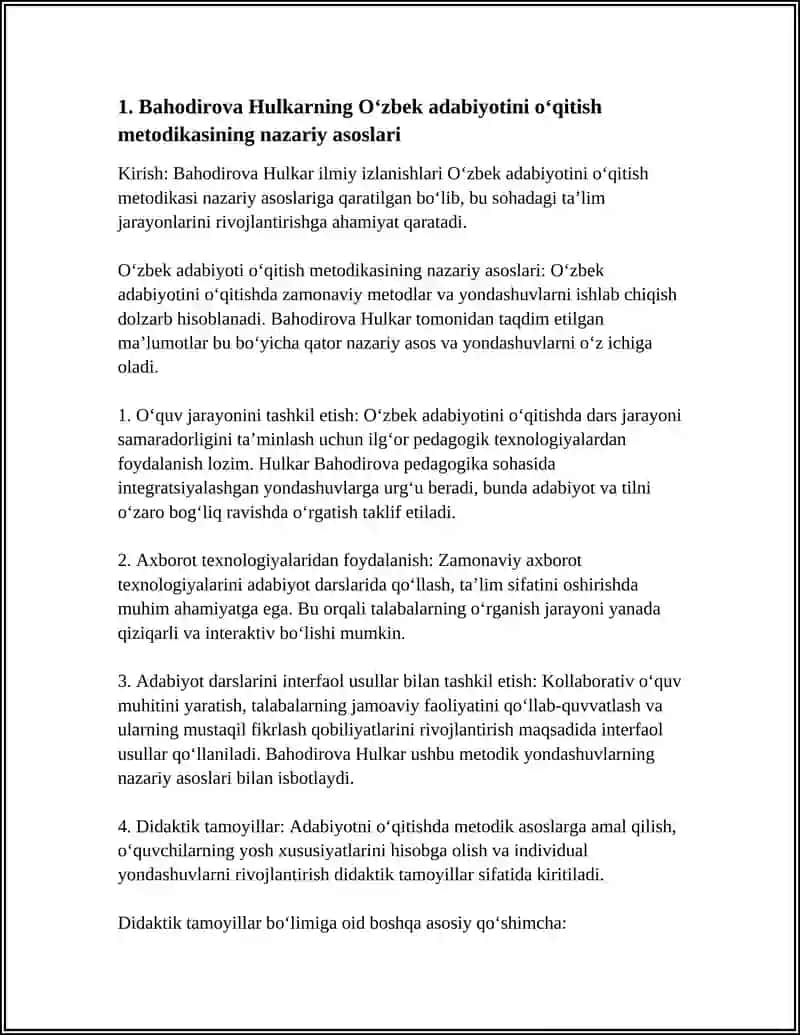 O'zbek adabiyotini o'qitish metodikasi 4