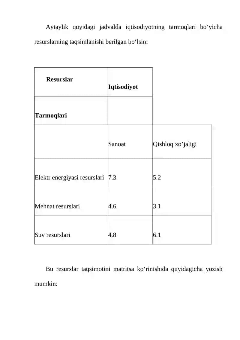 Texnologik matritsa 4