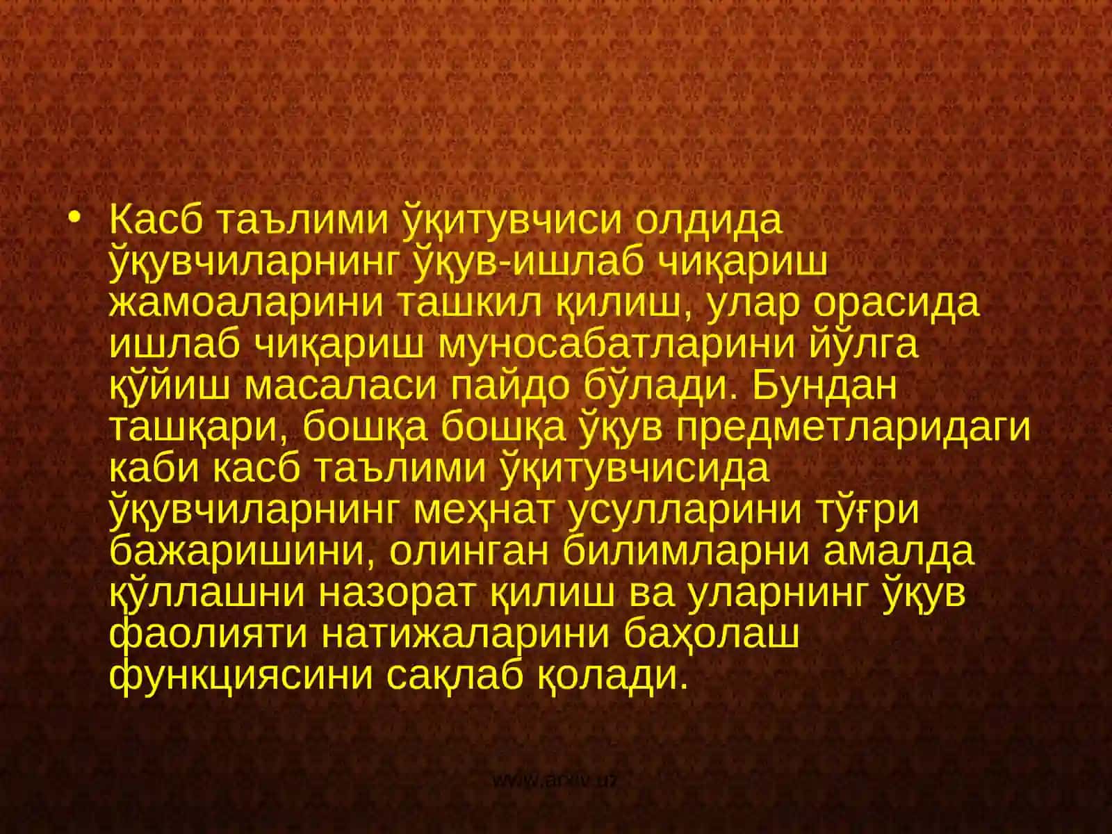 Замонавий педагогика фани ўқитувчиси ва унга қўйиладиган талаблар 4