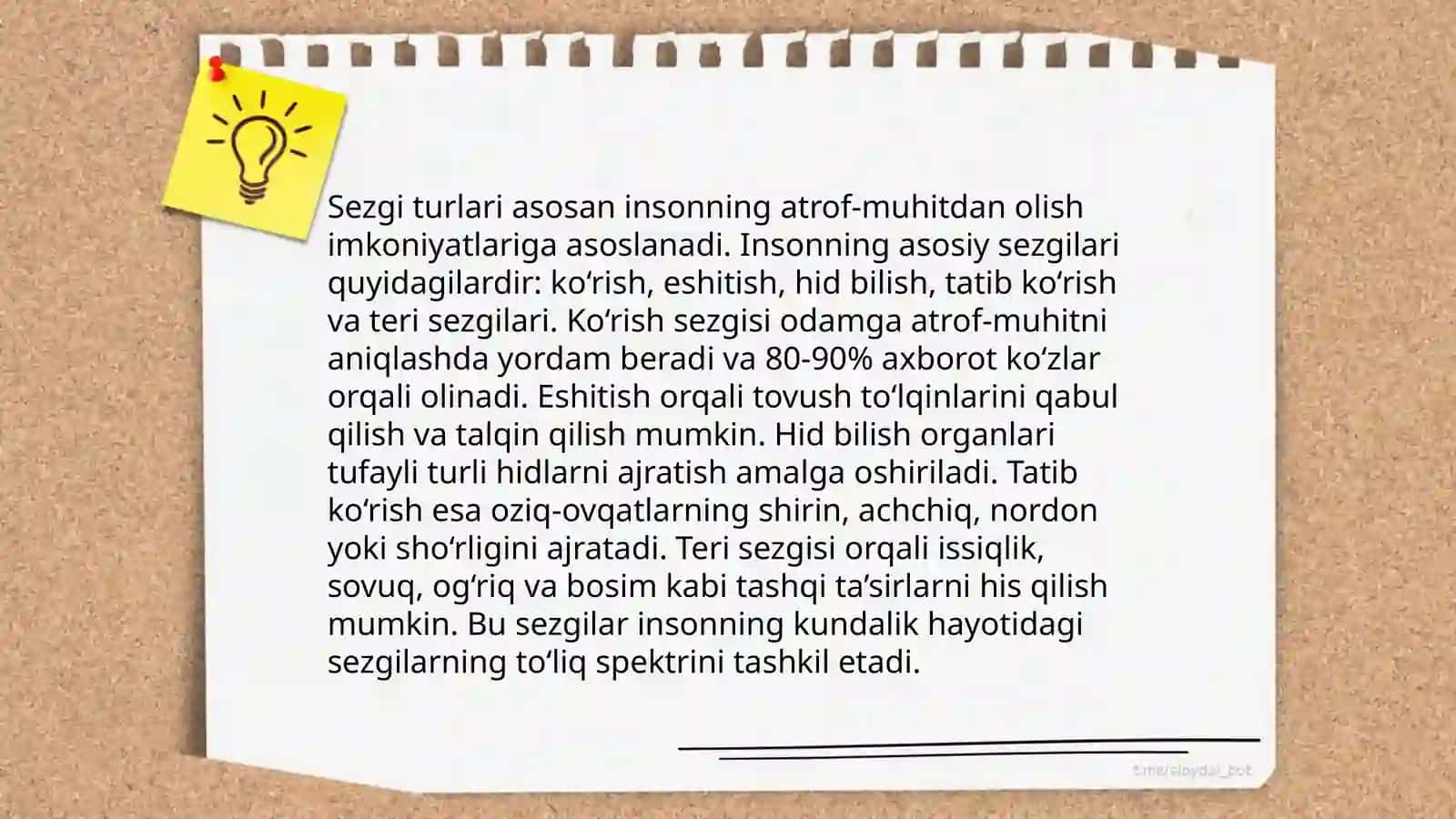 Sezgilar va ularning turlari 4