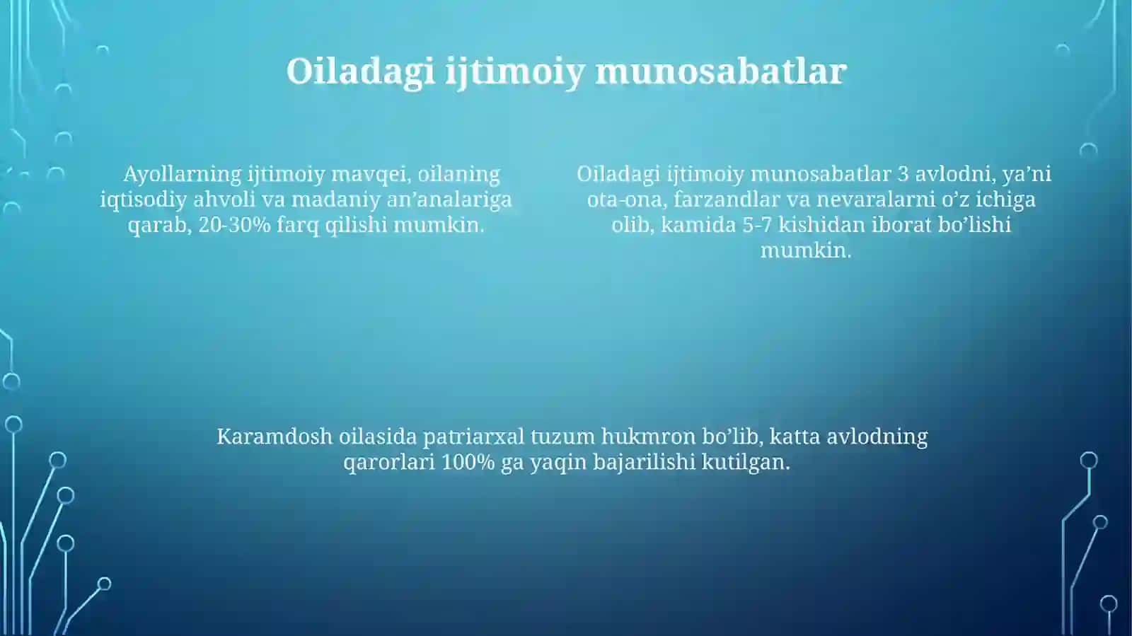 Karamdoshlar oilasi 4