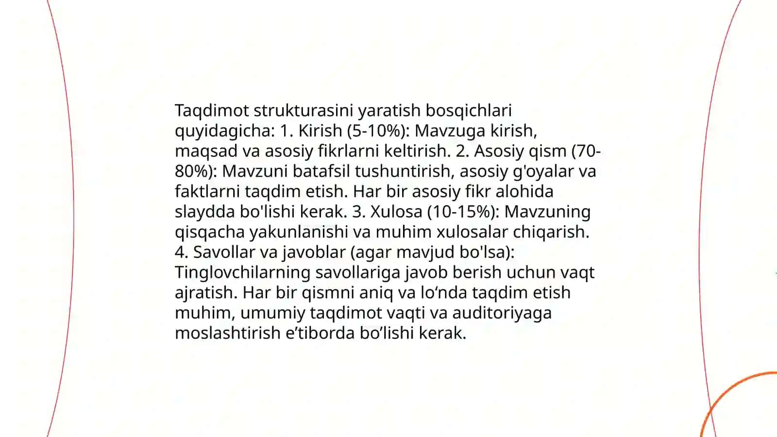 Taqdimot tayyorlash va taqdim etish usul va vositalari 4