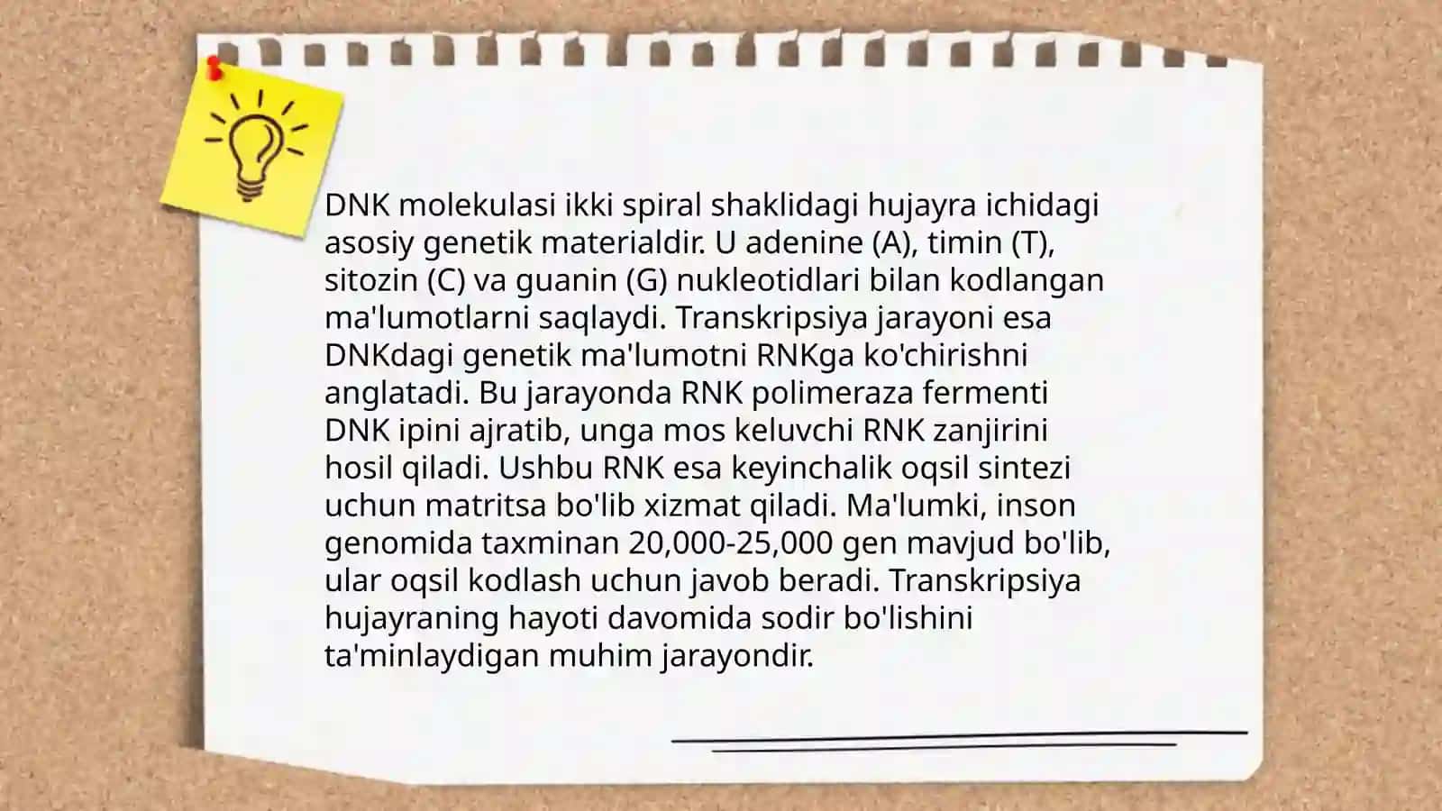 Transkripsiya, transkripsiyadan keyingi o‘zgarishlar 4