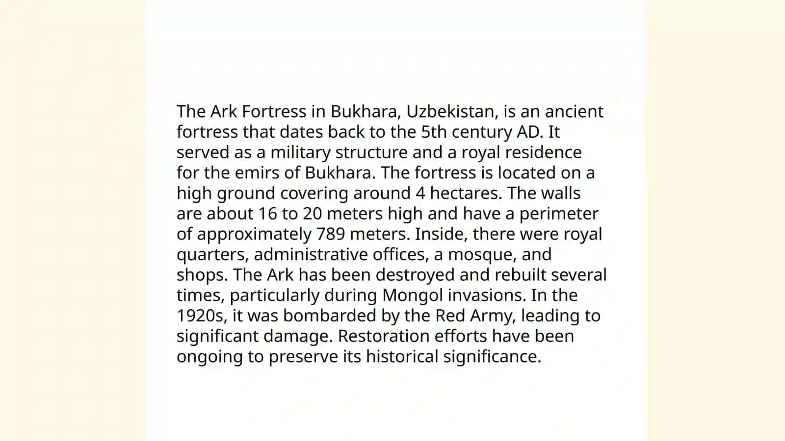 The sightseeing of Uzbekistan 4
