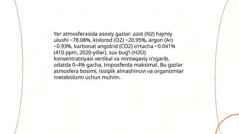 YER ATMOSFERASI HAQIDA UMUMIY MA'LUMOT 4