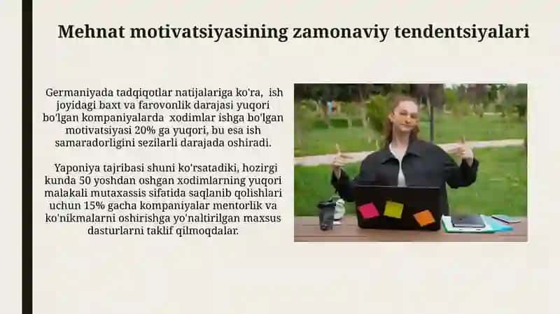Mehnat faoliyatini asoslash(motivatsiya) 4