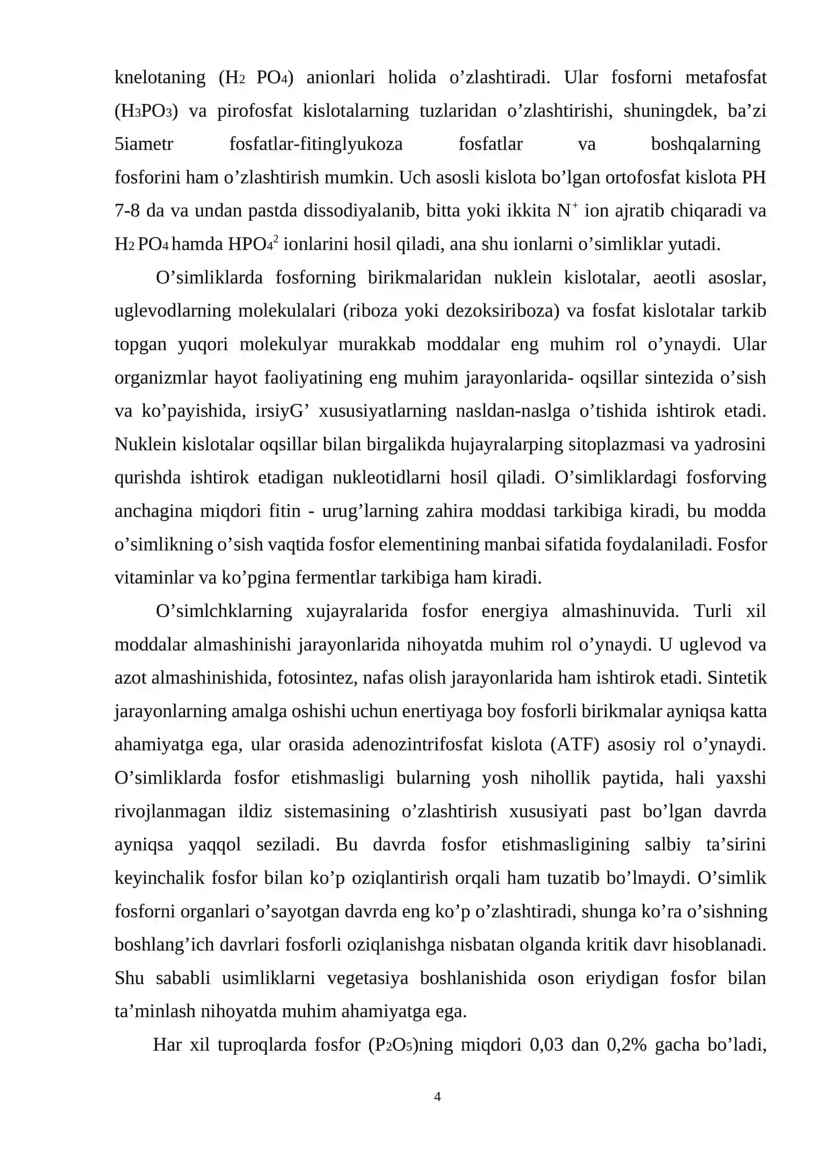 Fosforli moddalar va energiya almashinuvidagi ahamiyati 4