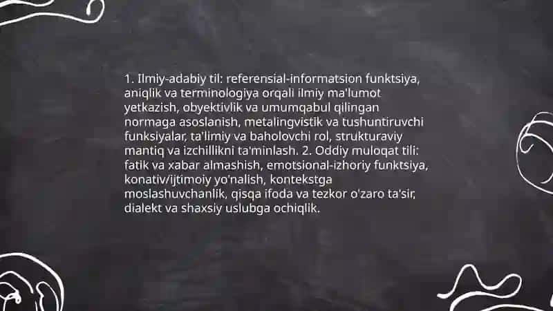 Ilmiy-adabiy til nima? 4