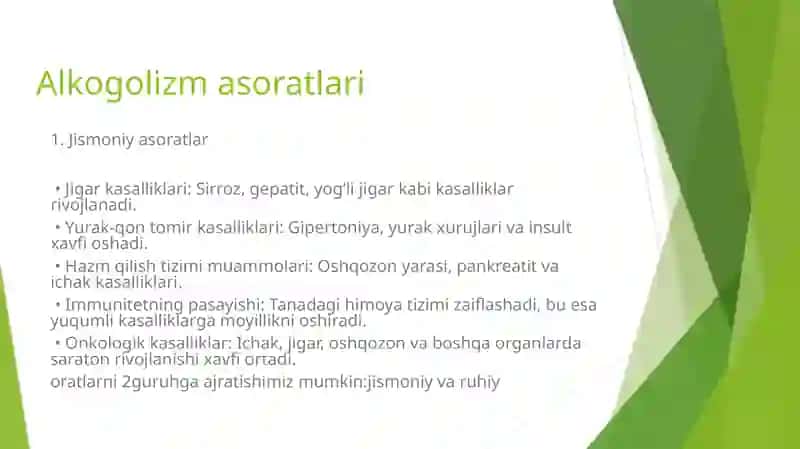 Alkogolizm va uning asoratlari 4